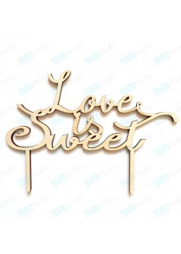 Топер в торт Love is sweet (арт.tpt13)