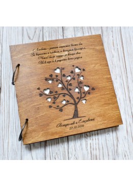 Обложка для книги пожеланий с дерево с сердцами (арт.Kp2). Размер на выбор