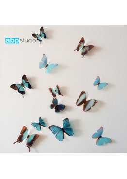 Декор для стен "Бабочки Tropic" синий