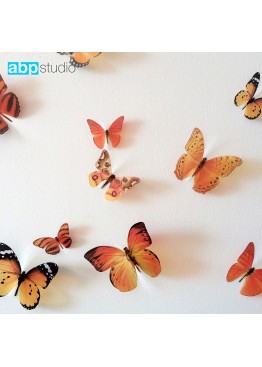 Декор для стен "Бабочки Tropic" оранжевый