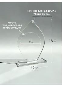 Награда ОСНОВА  "Лепесток" оргстекло
