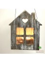 Подсвечник домик с сердцем из дерева (арт. SNGd10)