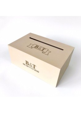 Свадебная коробка для пожеланий с гравировкой и покраской. Размер: 28х18х12/18см