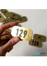 Номерок на ключи пластик золото форма на выбор (арт.Nk3)