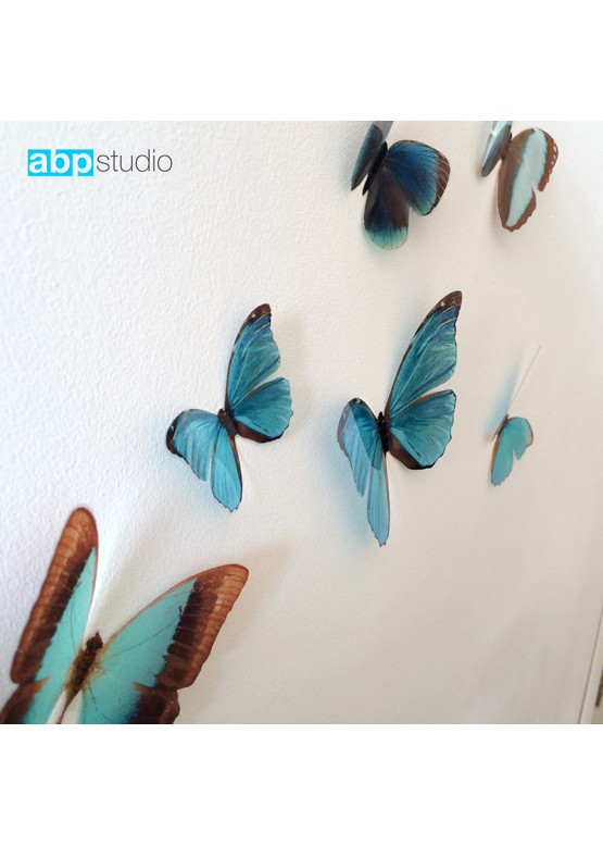 Декор для стен "Бабочки Tropic" синий